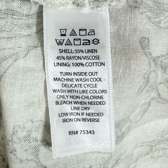 Martha Stewart 2pc Maxi Dress Set S Green Leaf Print Sweater Linen Blend Cottage - Picture 8 of 14